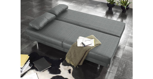 SCHLAFSOFA Grau - Wengefarben/Grau, Design, Holz/Textil (203/94/100cm) - Novel