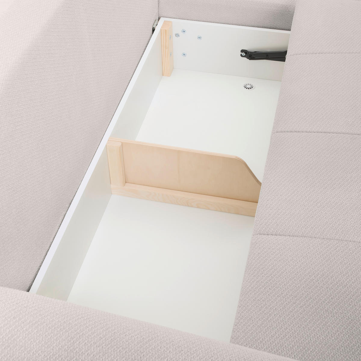 ECKSOFA in Webstoff Weiß  - Buchefarben/Weiß, KONVENTIONELL, Holz/Textil (294/169cm) - Carryhome