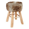 TABURET, dřevo, textil, kompozitní dřevo, 28/42 cm - šedá/přírodní barvy, Natur, dřevo/kompozitní dřevo (28/42cm) - Ambia Home