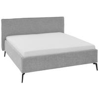 POLSTERBETT 160/200 cm  in Hellgrau  - Hellgrau/Schwarz, Design, Textil/Metall (160/200cm) - home24