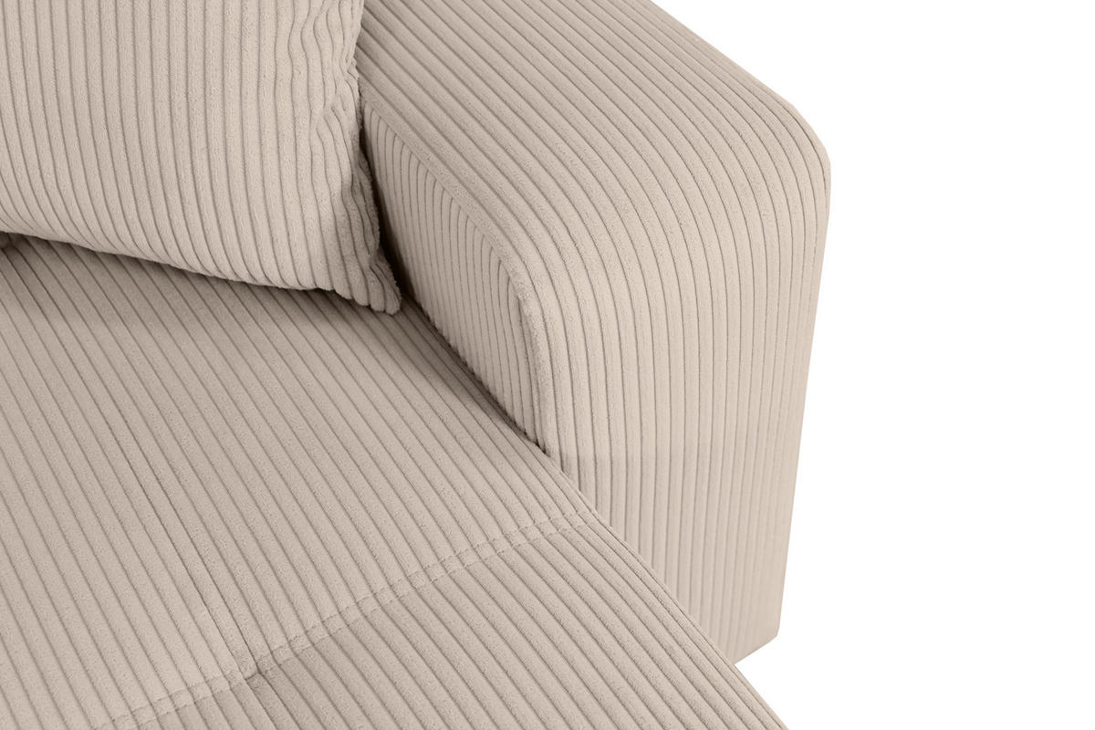 Wohnlandschaft inkl. Funktion Beige Cord  - Beige/Schwarz, KONVENTIONELL, Textil (146/317/146cm) - Xora