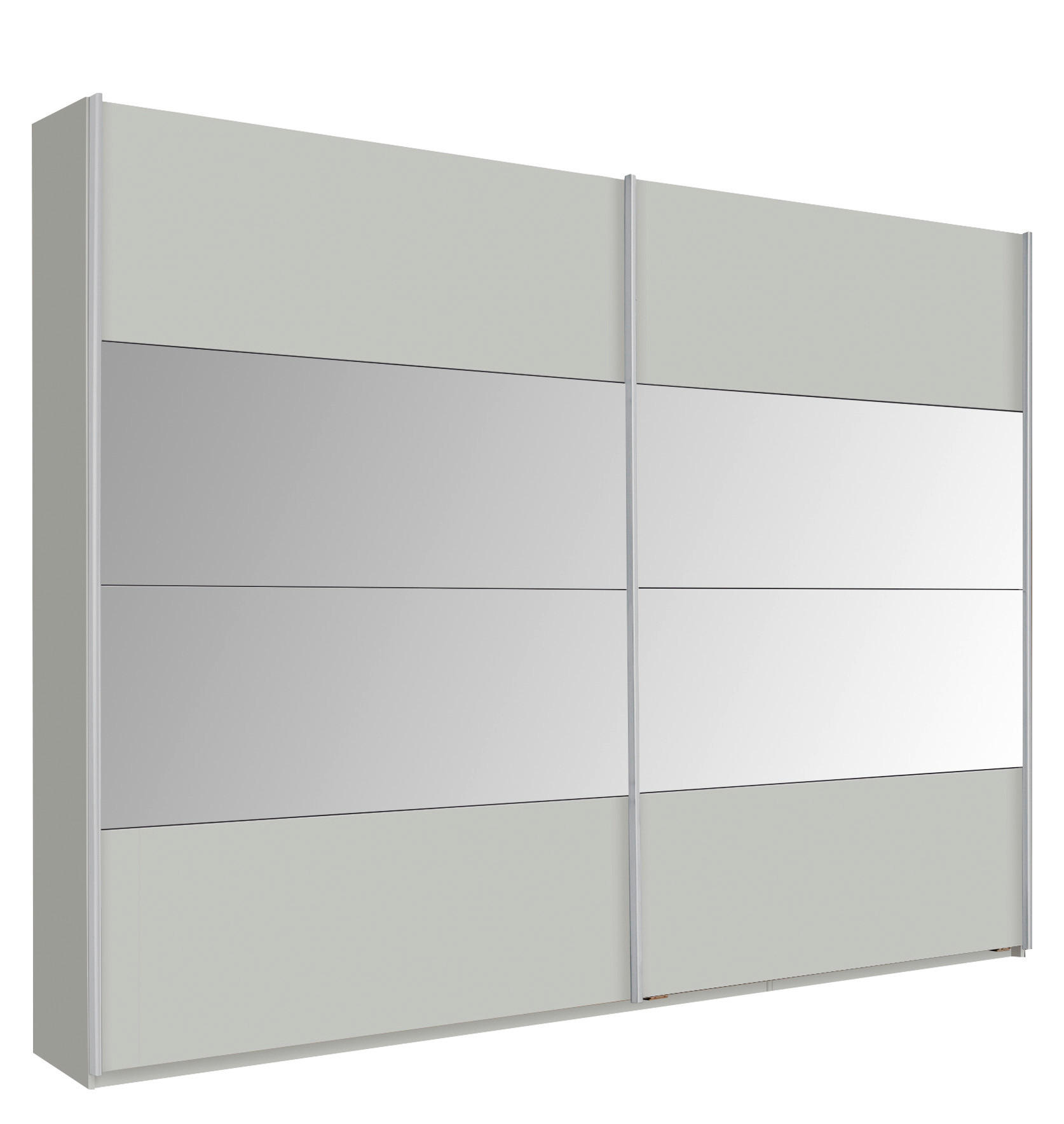 SCHWEBETÜRENSCHRANK 271/229/62 cm 2-türig Grau  - Grau, KONVENTIONELL, Glas/Holzwerkstoff (271/229/62cm) - Carryhome