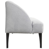 SITZBANK in Textil Hellgrau  - Hellgrau/Schwarz, Konventionell, Textil/Metall (197/85/72cm) - Moderano