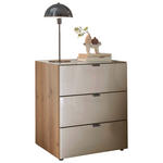 NACHTSCHRANK 50/59,2/43 cm  - Schieferfarben/Eiche Bianco, Basics, Glas/Holzwerkstoff (50/59,2/43cm) - Dieter Knoll