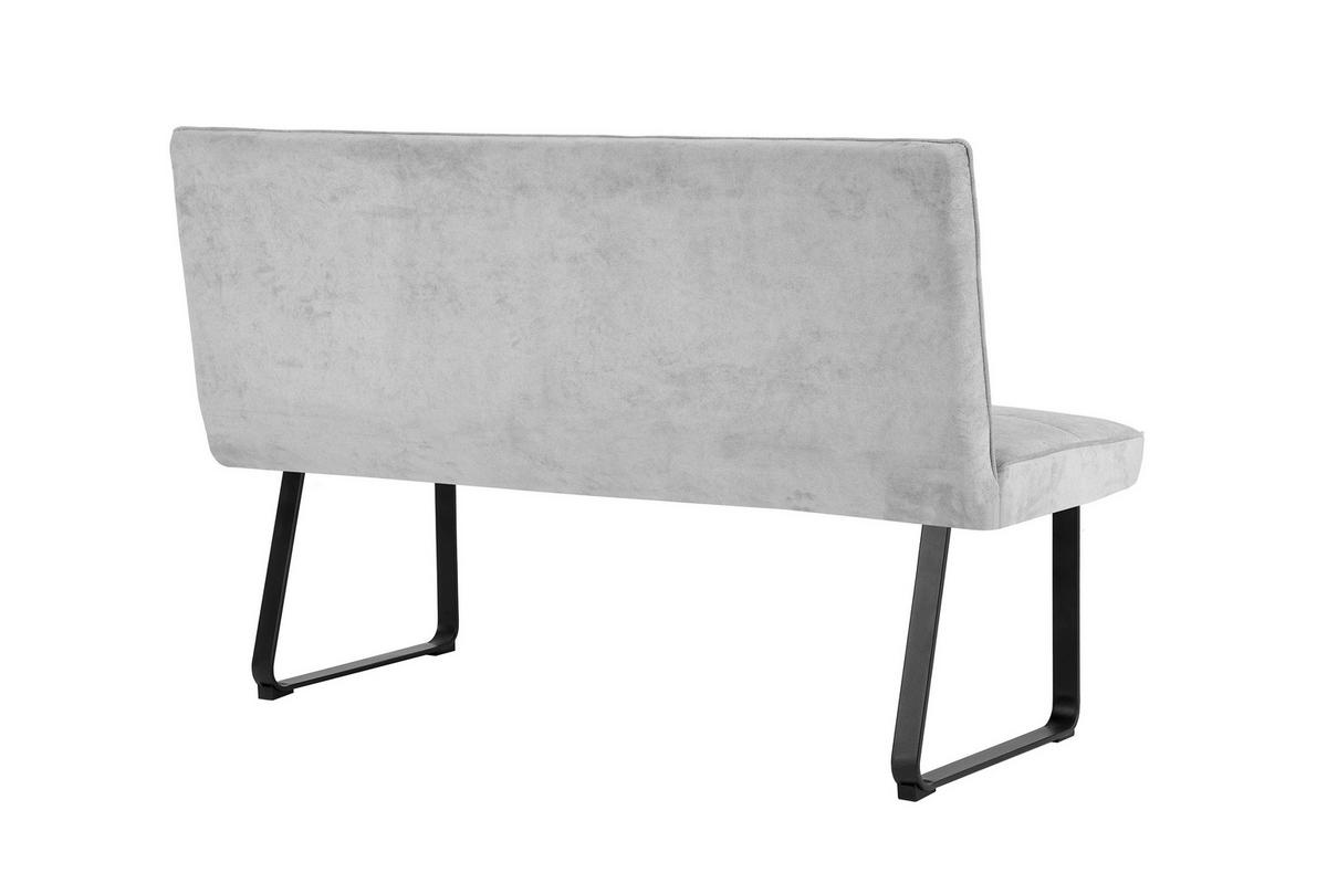 SITZBANK in Metall, Textil Hellgrau  - Hellgrau/Schwarz, MODERN, Textil/Metall (140/92/58cm) - MID.YOU