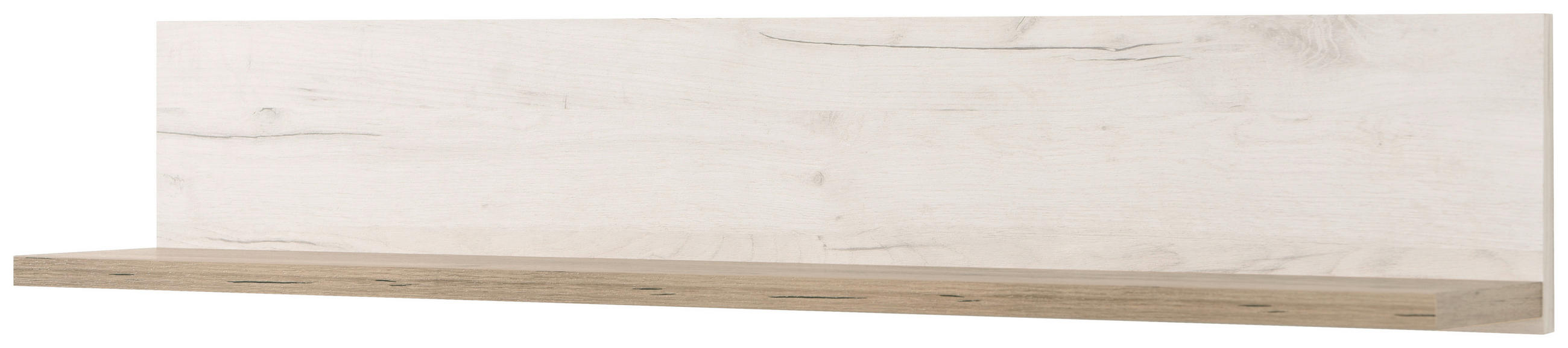 NÁSTĚNNÁ POLICE, barvy stříbrného dubu, 120/22/19,5 cm - barvy stříbrného dubu, Basics, kompozitní dřevo (120/22/19,5cm) - Ti'me
