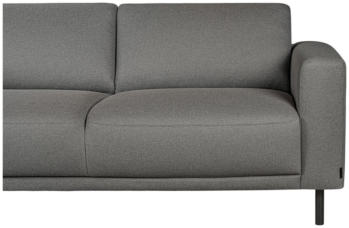 2,5-SITS SOFFA i grå  - svart/grå, Design, metall/trä (183/78/90cm) - Pure Home Comfort