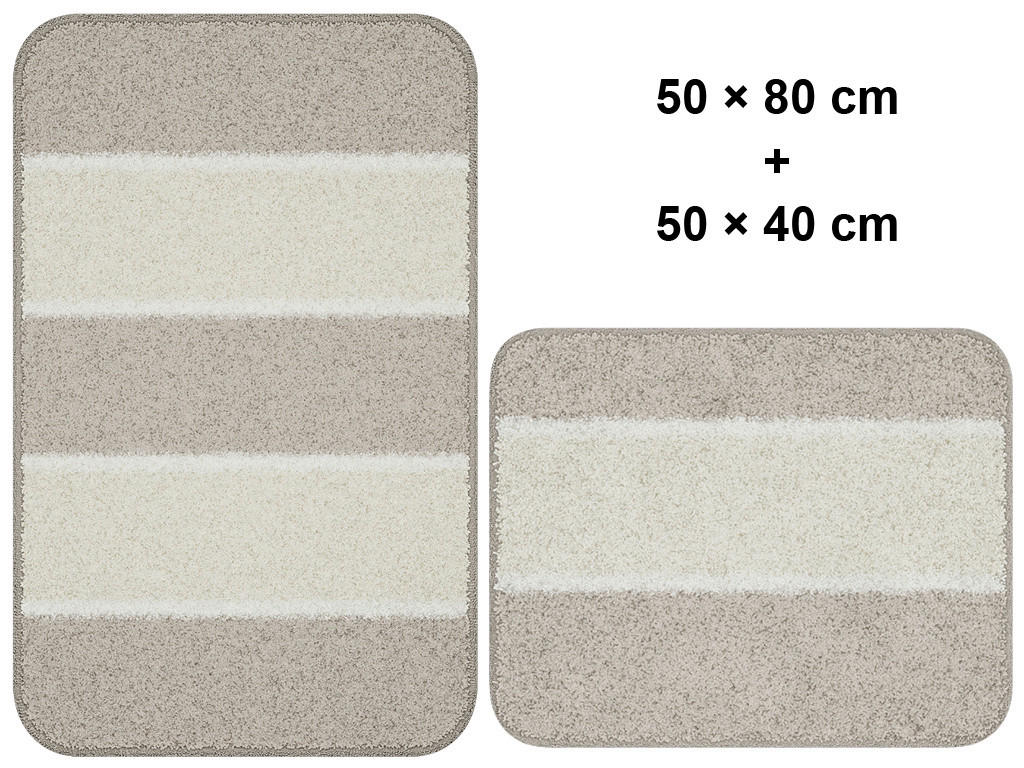 BADEMATTENSET Beige 50x80/40x50 cm  - Beige, Basics, Kunststoff/Textil (50x80/40x50cm) - Grund