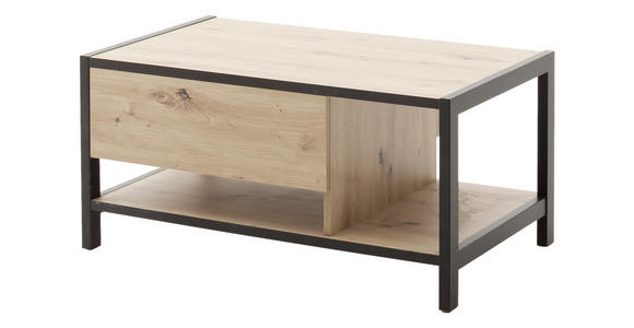 COUCHTISCH 92/55/44 cm rechteckig Anthrazit, Eichefarben - Eichefarben/Anthrazit, Design, Holzwerkstoff/Metall (92/55/44cm) - Carryhome