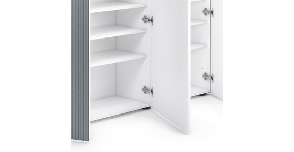 SCHUHSCHRANK in 145/113/34 cm - Schwarz/Weiß, Design, Glas/Holzwerkstoff (145/113/34cm) - Voleo