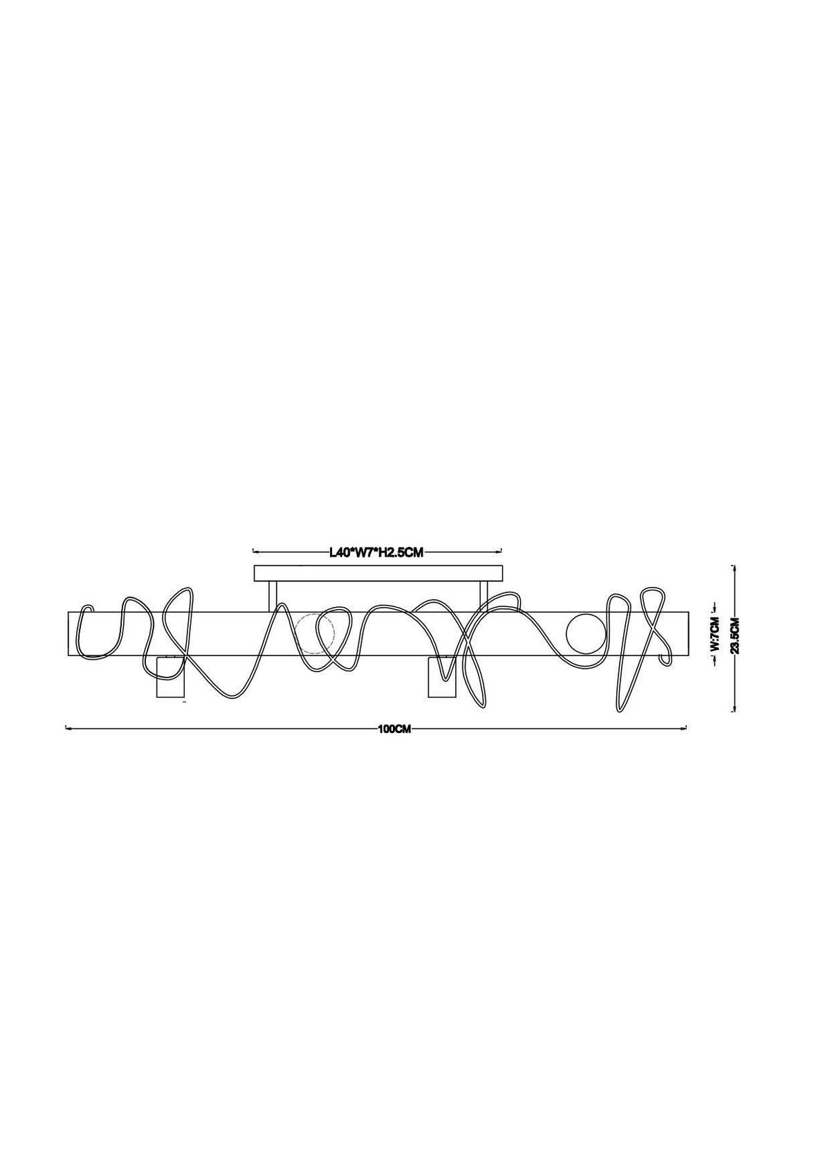 DECKENLEUCHTE    100/20/20 cm  - Braun/Grau, Basics, Holz/Metall (100/20/20cm)