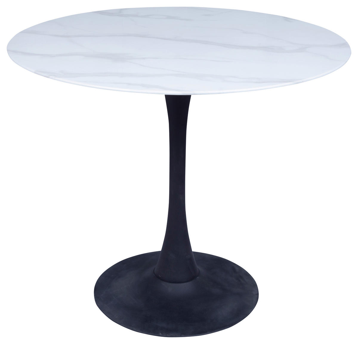 TRPEZARIJSKI STO  bela   - bela/crna, Moderno, staklo/metal (80/75cm) - Novel