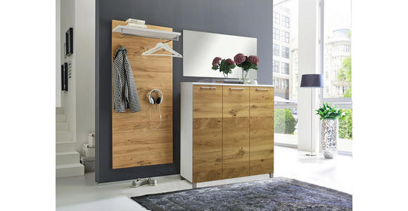 GARDEROBENBANK 84/45/40 cm - Chromfarben/Eichefarben, Design, Holz/Holzwerkstoff (84/45/40cm) - Dieter Knoll
