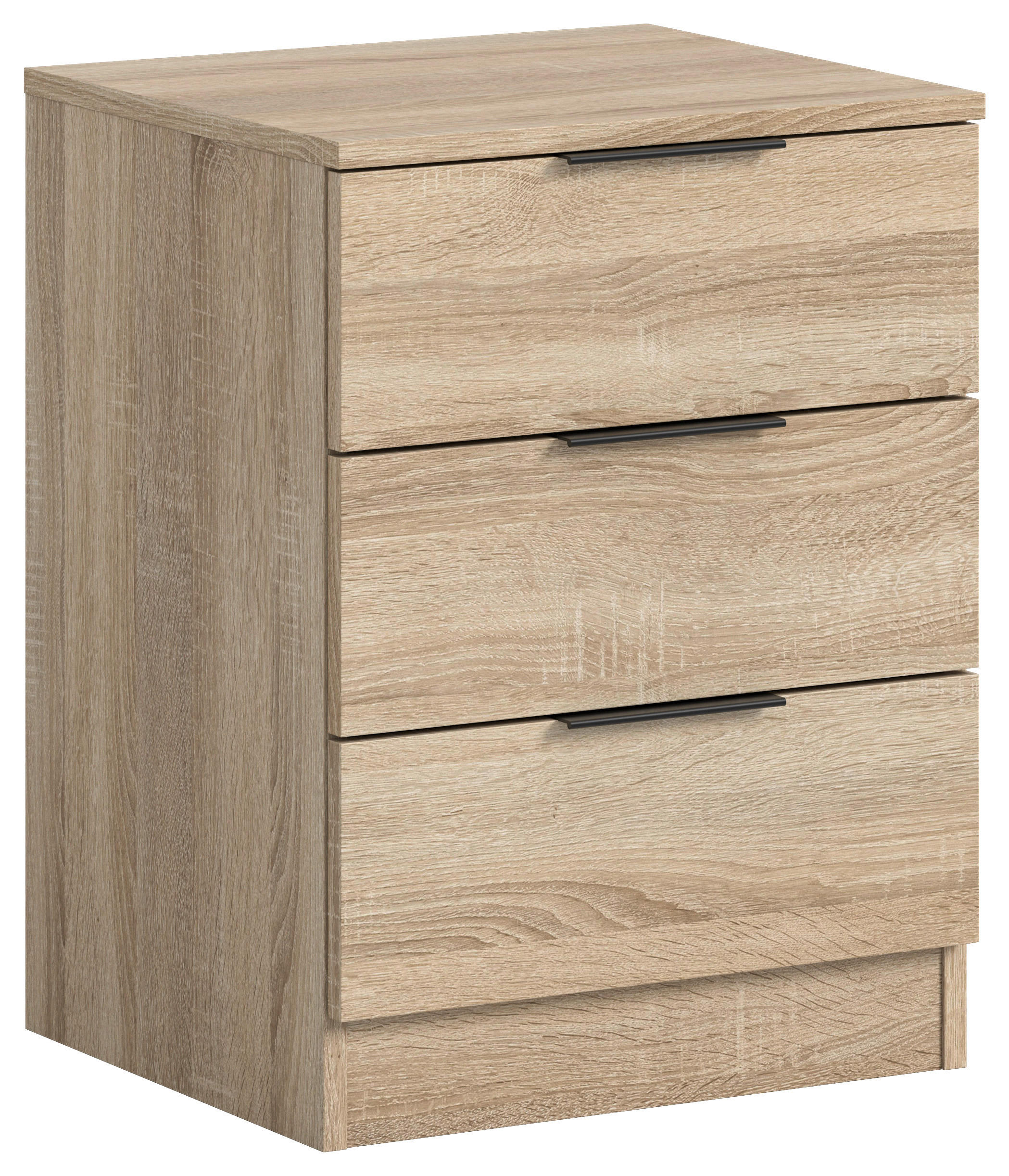 NACHTSCHRANK 45/60/40 cm  - Schwarz/Sonoma Eiche, MODERN, Holzwerkstoff/Kunststoff (45/60/40cm) - MID.YOU
