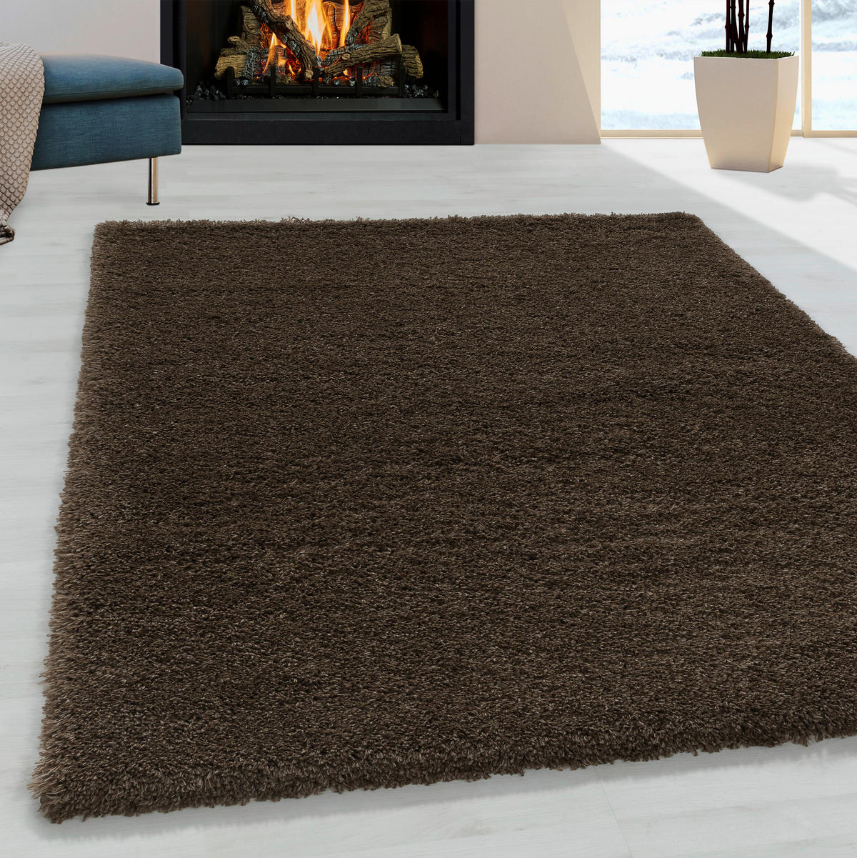KOBEREC S VYSOKÝM VLASEM, 140/200 cm, hnědá - hnědá, Basics, textil (140/200cm) - Novel