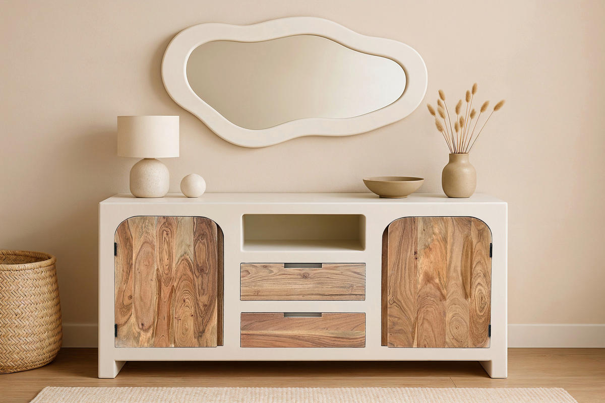 SIDEBOARD 150/80/40 cm  - Naturfarben/Weiß, Design, Holz/Holzwerkstoff (150/80/40cm) - MID.YOU