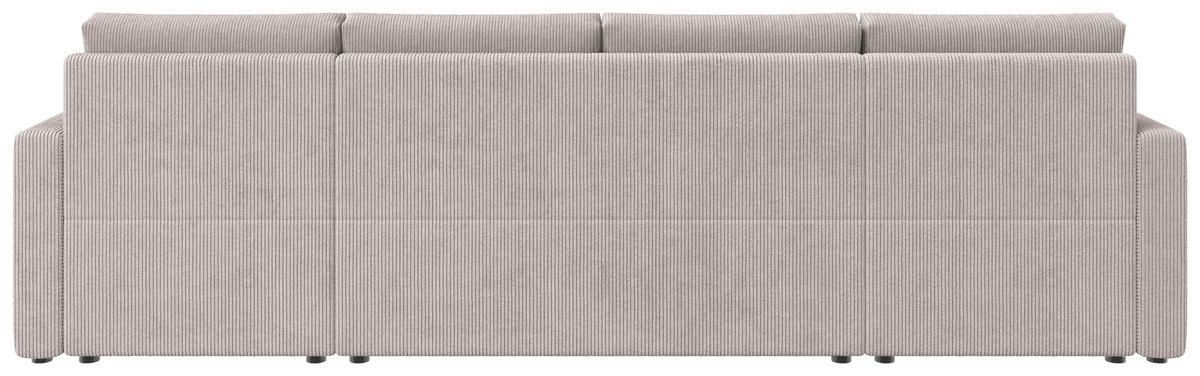 WOHNLANDSCHAFT Naturfarben Cord  - Schwarz/Naturfarben, KONVENTIONELL, Kunststoff/Textil (152/290/152cm) - Ti'me