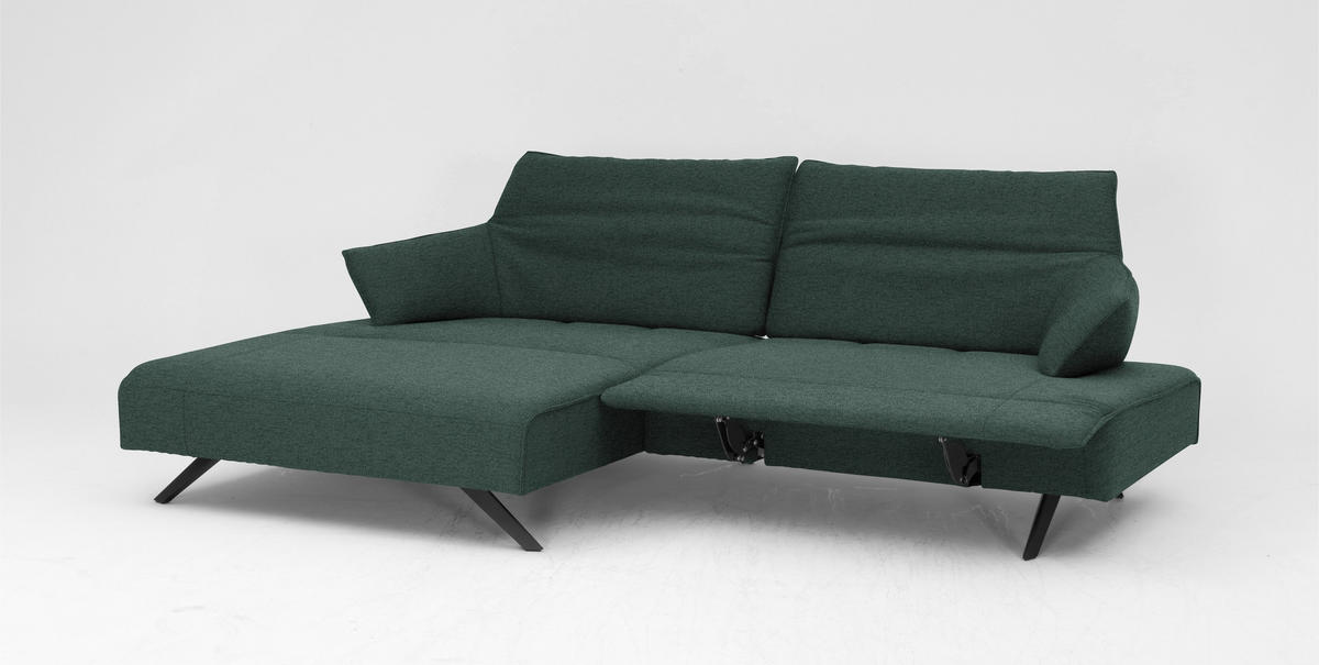 ECKSOFA in Struktur Türkis  - Türkis/Anthrazit, Design, Textil/Metall (165/276cm) - Himolla