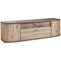LOWBOARD  in 200/57,4/50 cm  - Eichefarben/Alufarben, Design, Holzwerkstoff/Metall (200/57,4/50cm) - Xora