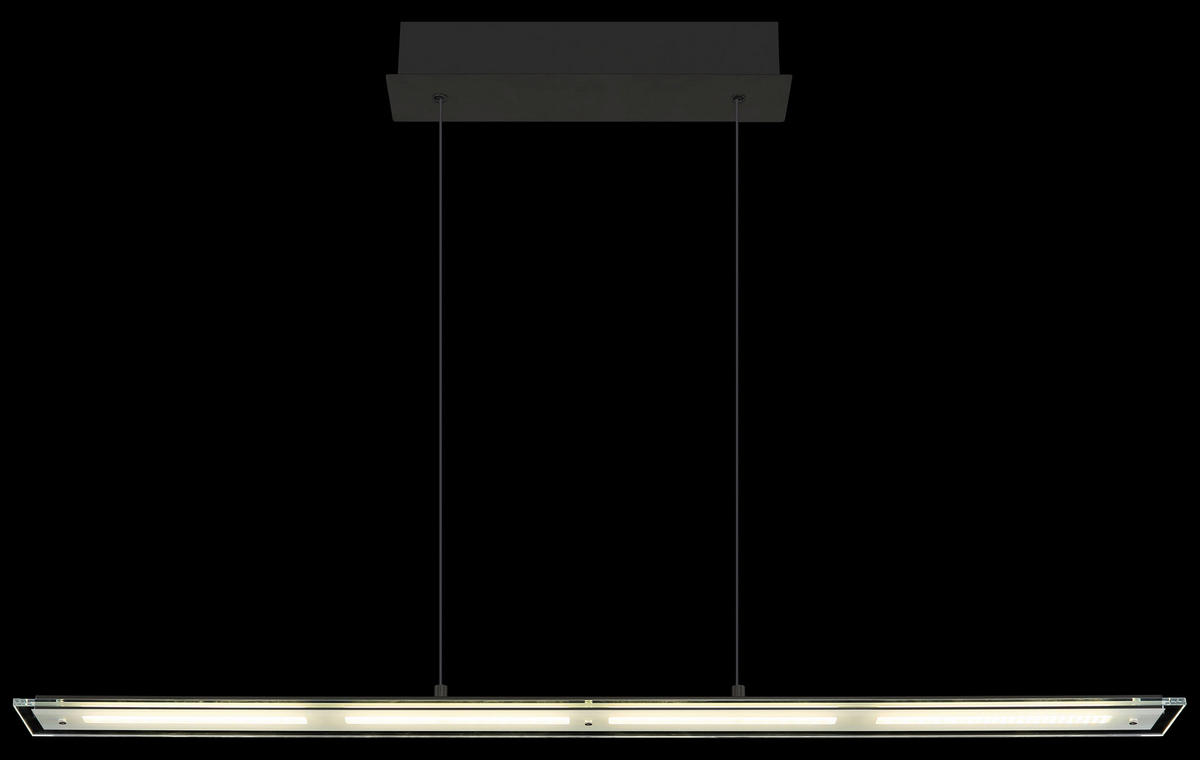 LED-HÄNGELEUCHTE Novak 115/9/150 cm  - Klar/Schwarz, Design, Glas/Kunststoff (115/9/150cm) - Globo