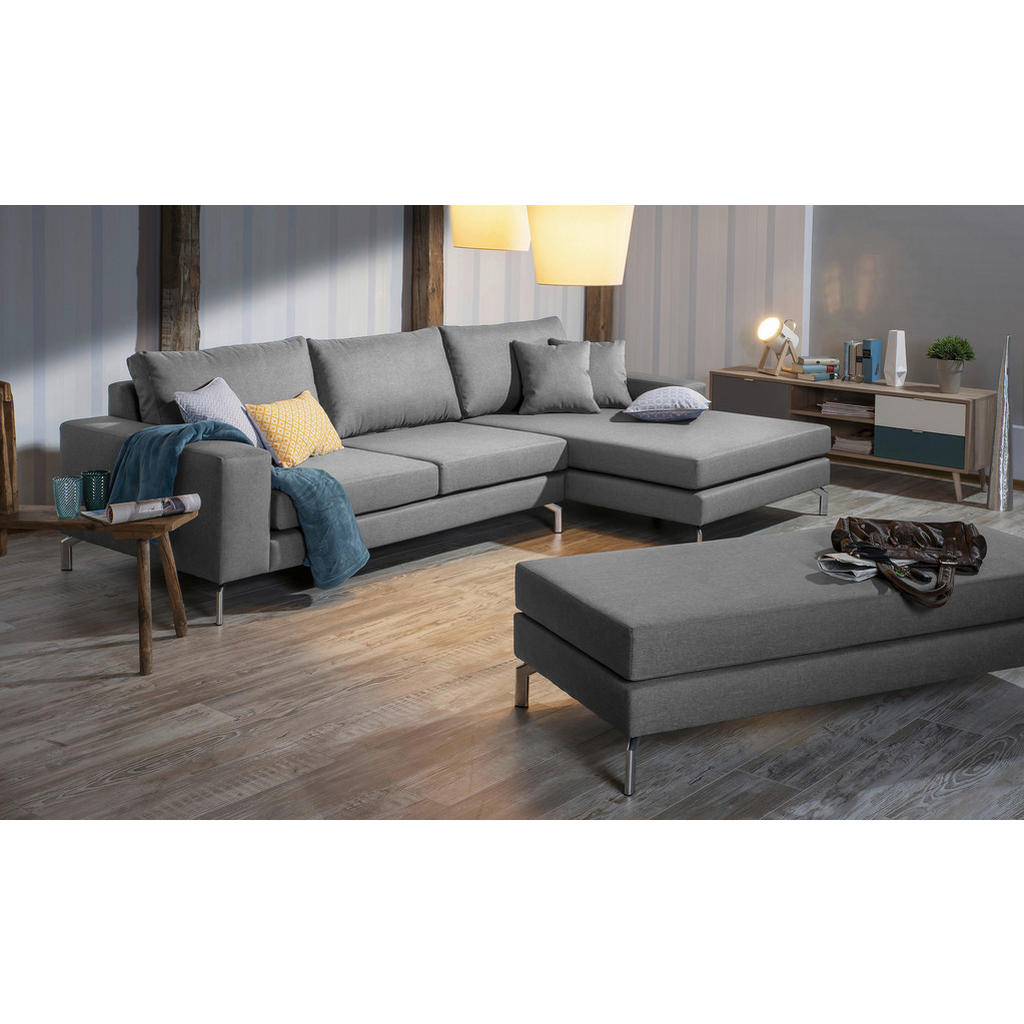 Thumbnail - Max Winzer Hocker, Hellgrau, Textil, quadratisch, 155x45x67 cm, Goldenes M, Made in Germany, Wohnzimmer, Hocker, Sitzhoc...