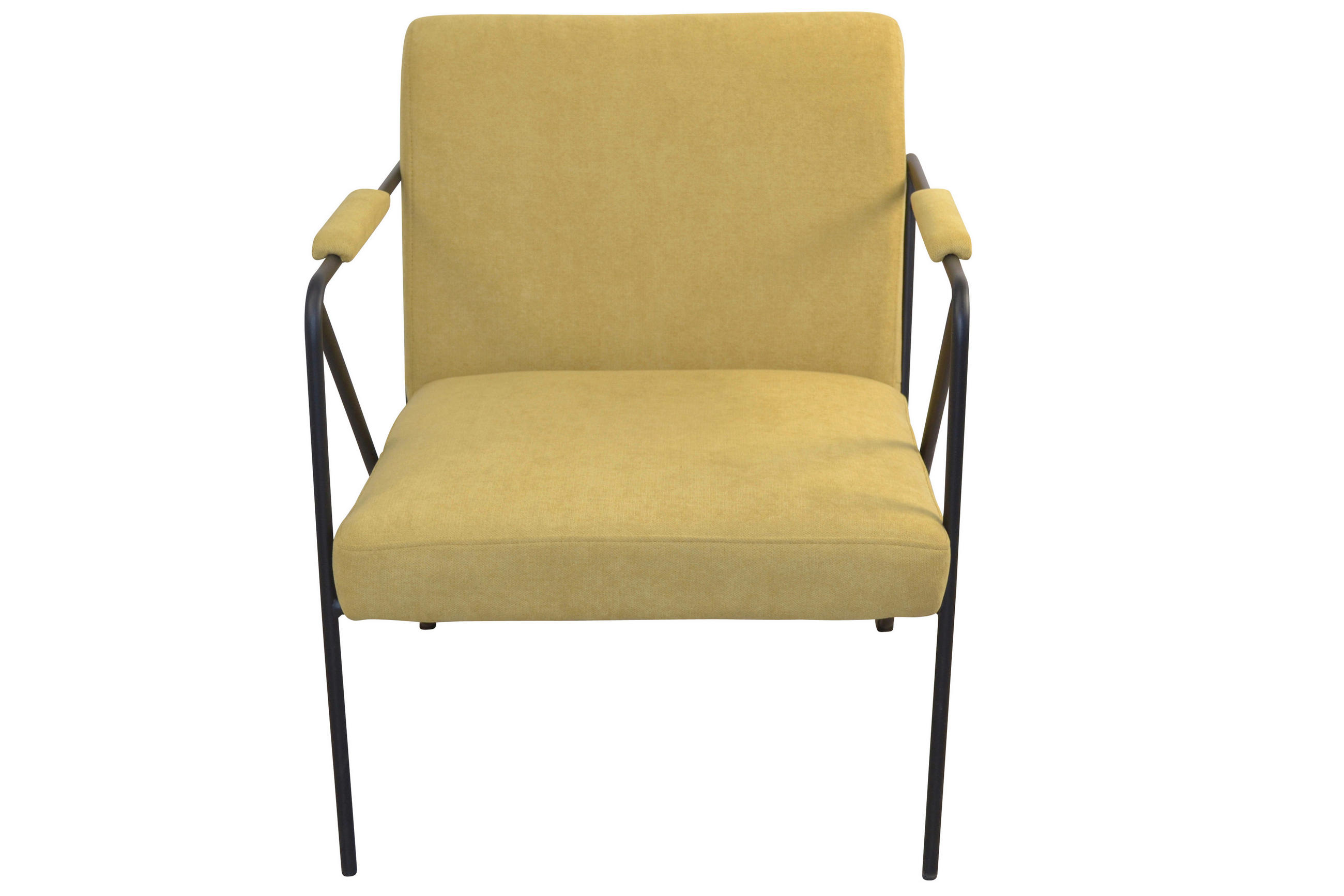 SESSEL Webstoff, Flachgewebe Gelb, Senfgelb    - Gelb/Senfgelb, Design, Textil/Metall (76/64/77cm) - MID.YOU