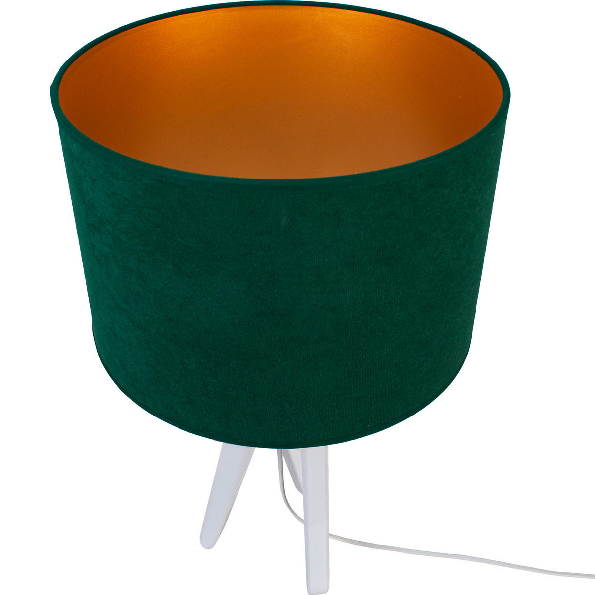 TISCHLEUCHTE 30/55 cm   - Waldgrün/Weiß, Basics, Holz (30/55cm)