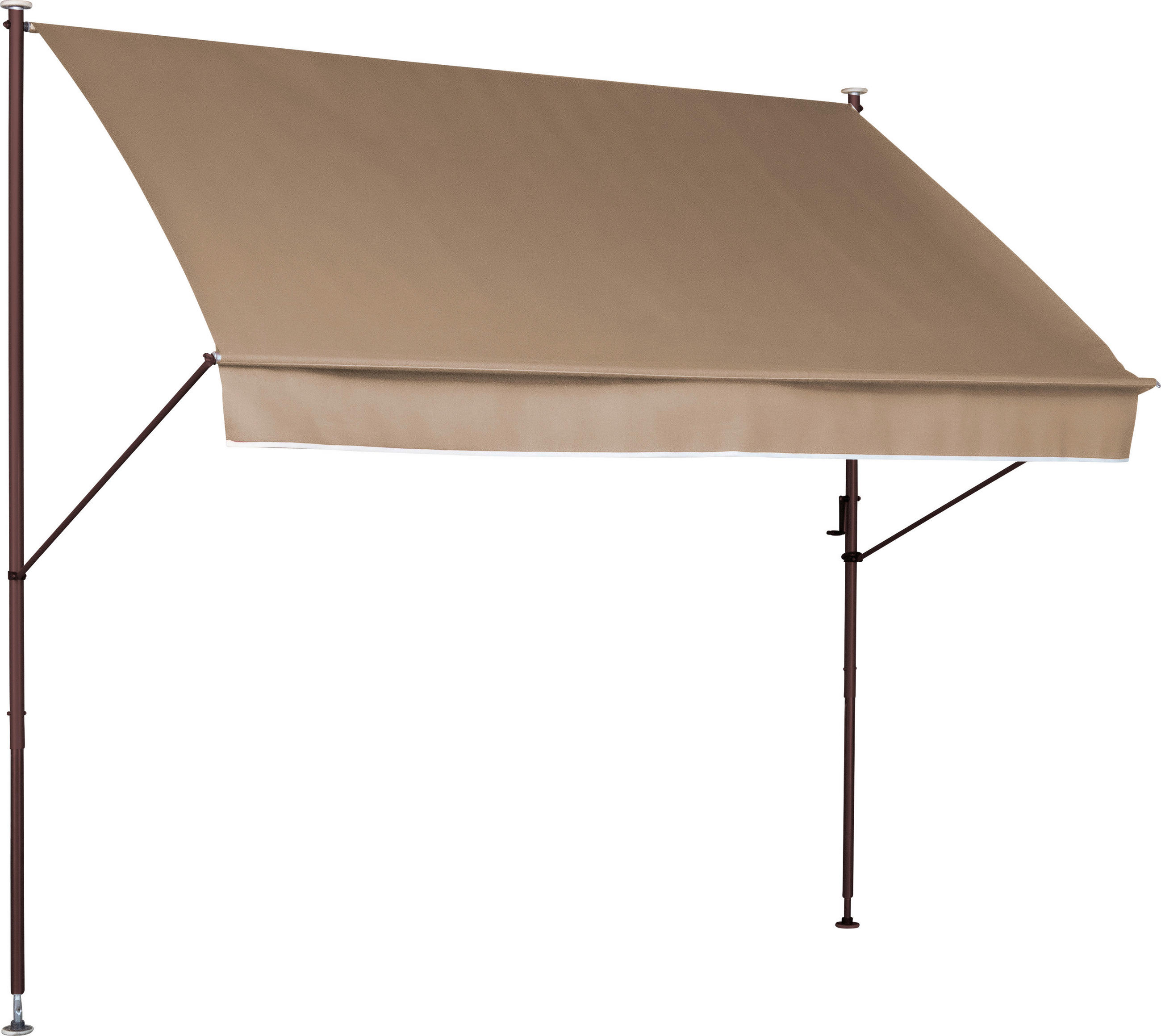 KLEMMMARKISE - Taupe/Braun, Basics, Textil/Metall (350/225-275/150cm) - Boxxx