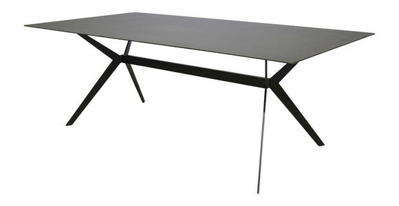 ESSTISCH in Metall, Keramik 180/90/75 cm   - Schwarz/Grau, Design, Keramik/Metall (180/90/75cm) - Hom`in