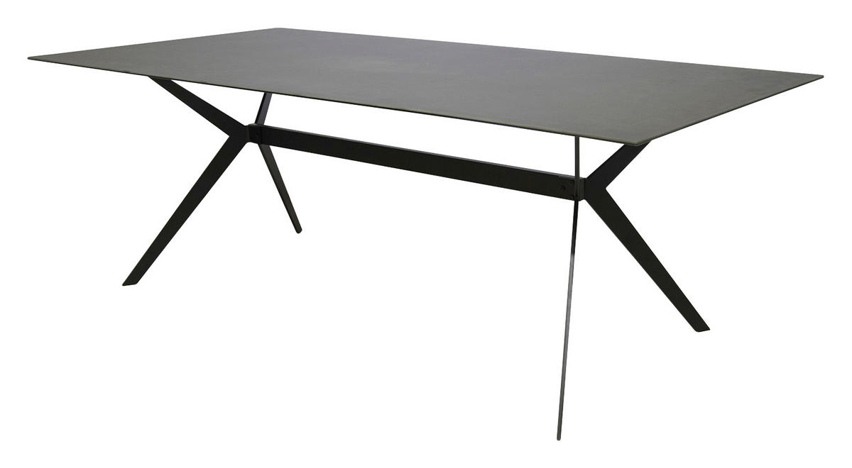 JEDÁLENSKÝ STÔL, sivá, čierna, 180/90/75 cm - čierna/sivá, Design, kov/keramika (180/90/75cm) - Hom`in