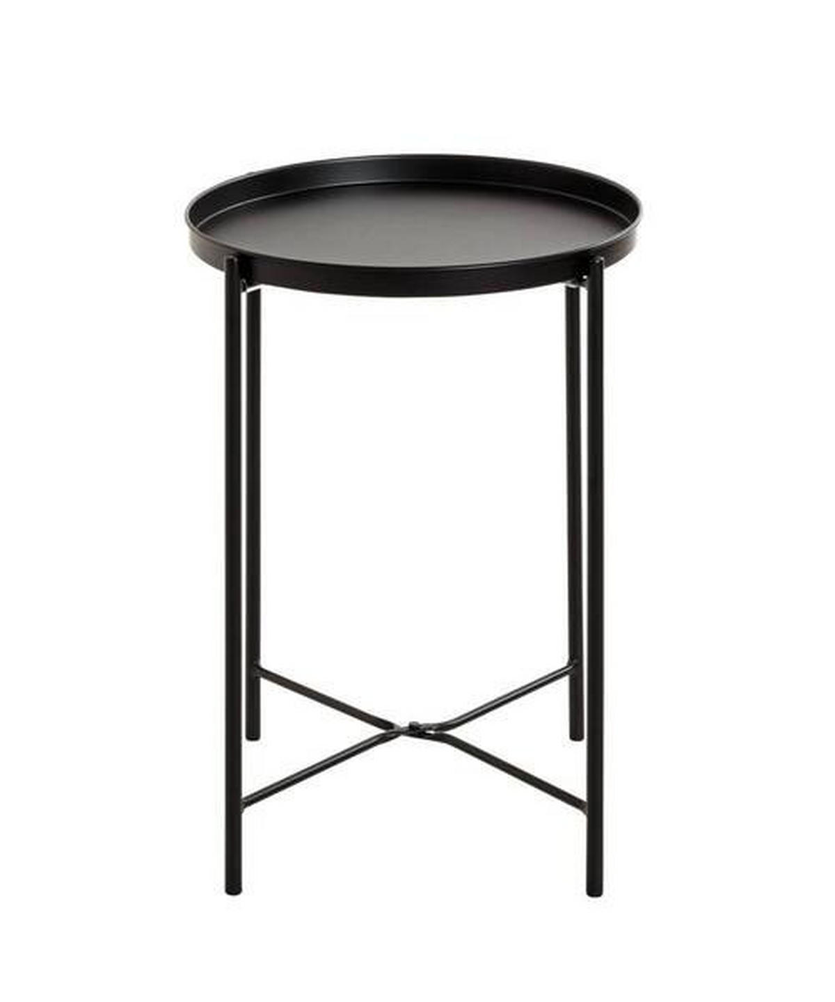 BEISTELLTISCH in Metall 39/39/50 cm  - Schwarz, Design, Metall (39/39/50cm)