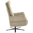 RELAXSESSEL in Leder Ecru  - Ecru/Schwarz, Design, Leder/Metall (82/119/85cm) - Dieter Knoll