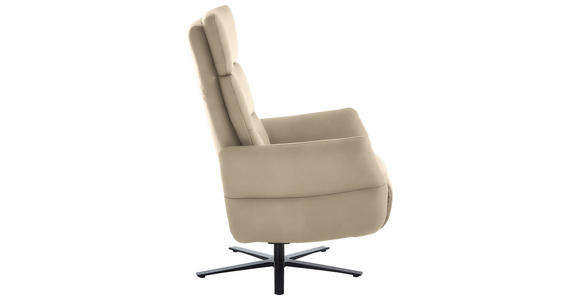 RELAXSESSEL in Leder Ecru  - Ecru/Schwarz, Design, Leder/Metall (82/119/85cm) - Dieter Knoll