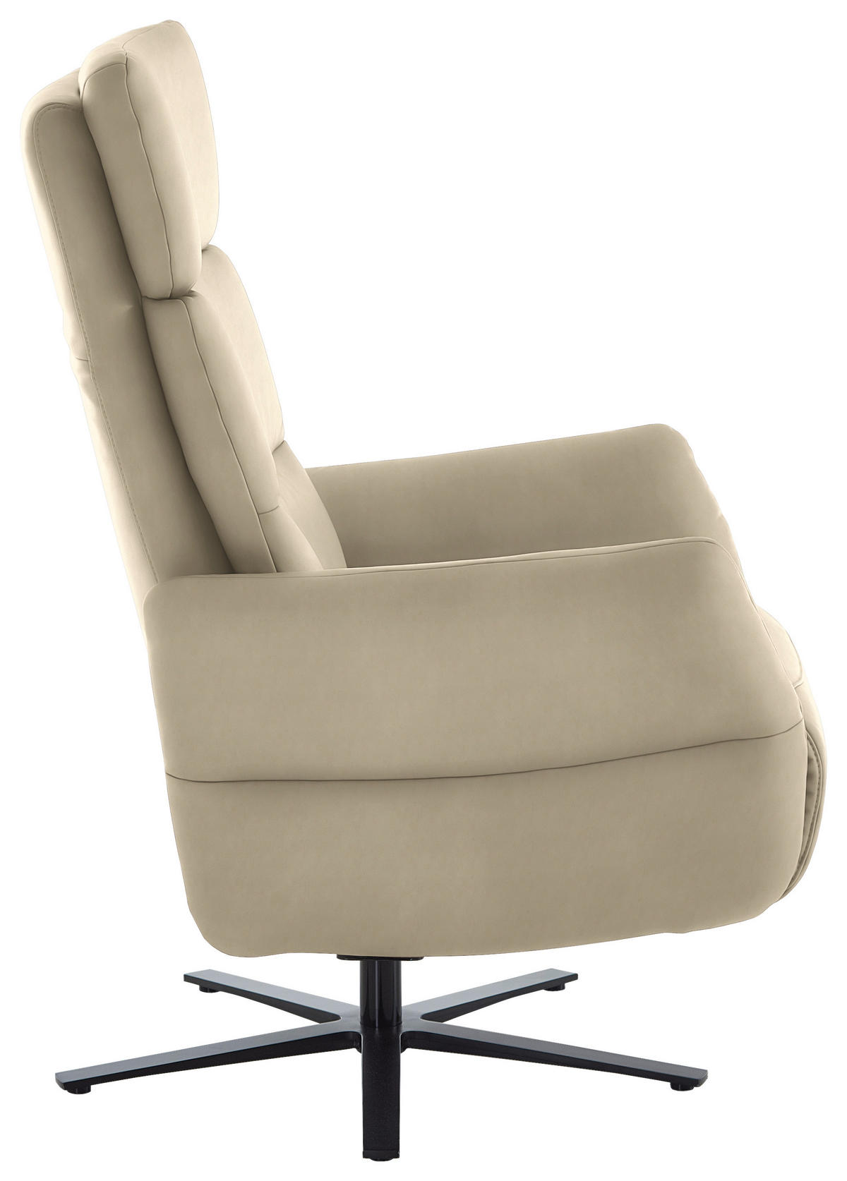 RELAXSESSEL in Leder Ecru  - Ecru/Schwarz, Design, Leder/Metall (82/119/85cm) - Dieter Knoll