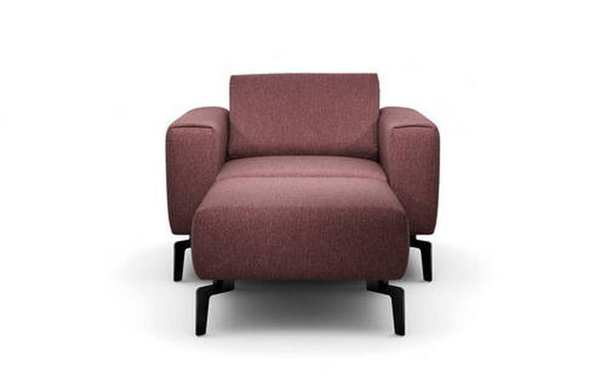 SESSELSET in Chenille Rot  - Rot/Schwarz, Design, Textil/Metall (110/85/86-94cm) - SENSOO
