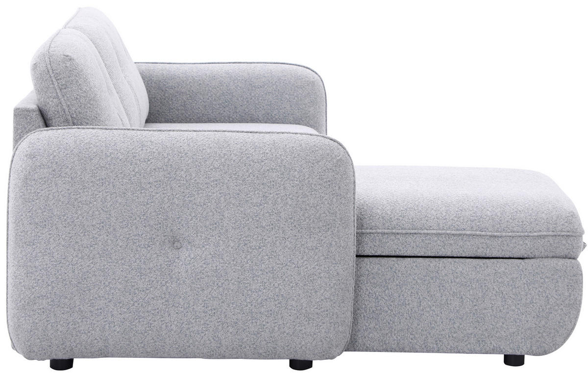ECKSOFA Hellgrau Chenille  - Hellgrau/Schwarz, Design, Kunststoff/Textil (154/221cm) - Carryhome