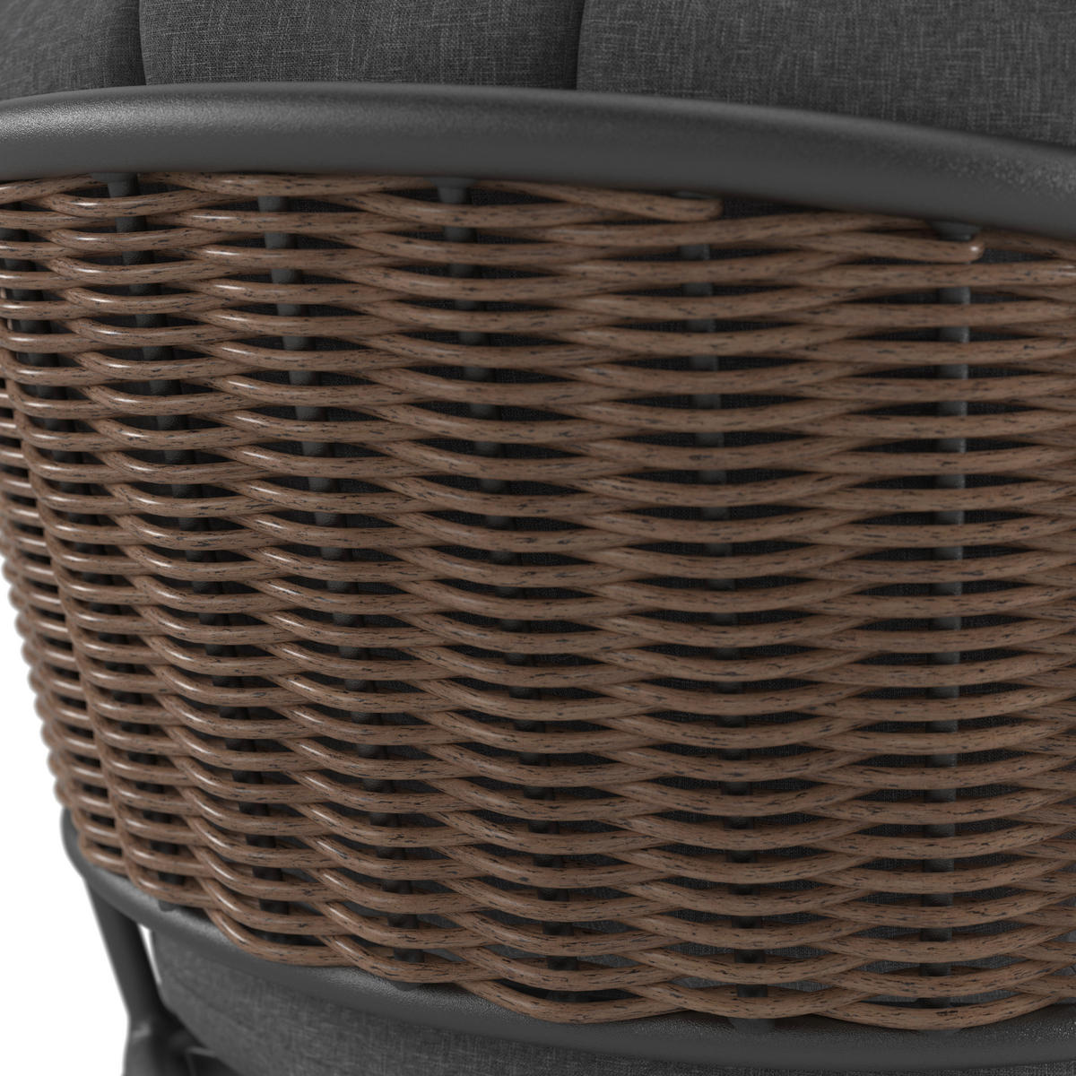 BALKONSET  3-teilig  - Anthrazit/Braun, MODERN, Glas/Kunststoff (60/45/75/53/66/45cm) - Ambia Garden