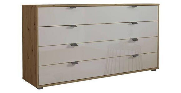 SIDEBOARD Champagner, Eiche Bianco  - Schieferfarben/Eiche Bianco, KONVENTIONELL, Glas/Holzwerkstoff (141/70/43cm) - Dieter Knoll