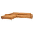 ECKSOFA  in Echtleder Hellbraun  225/355 cm  - Hellbraun/Anthrazit, Design, Leder/Metall (225/355cm) - Johann Jakob