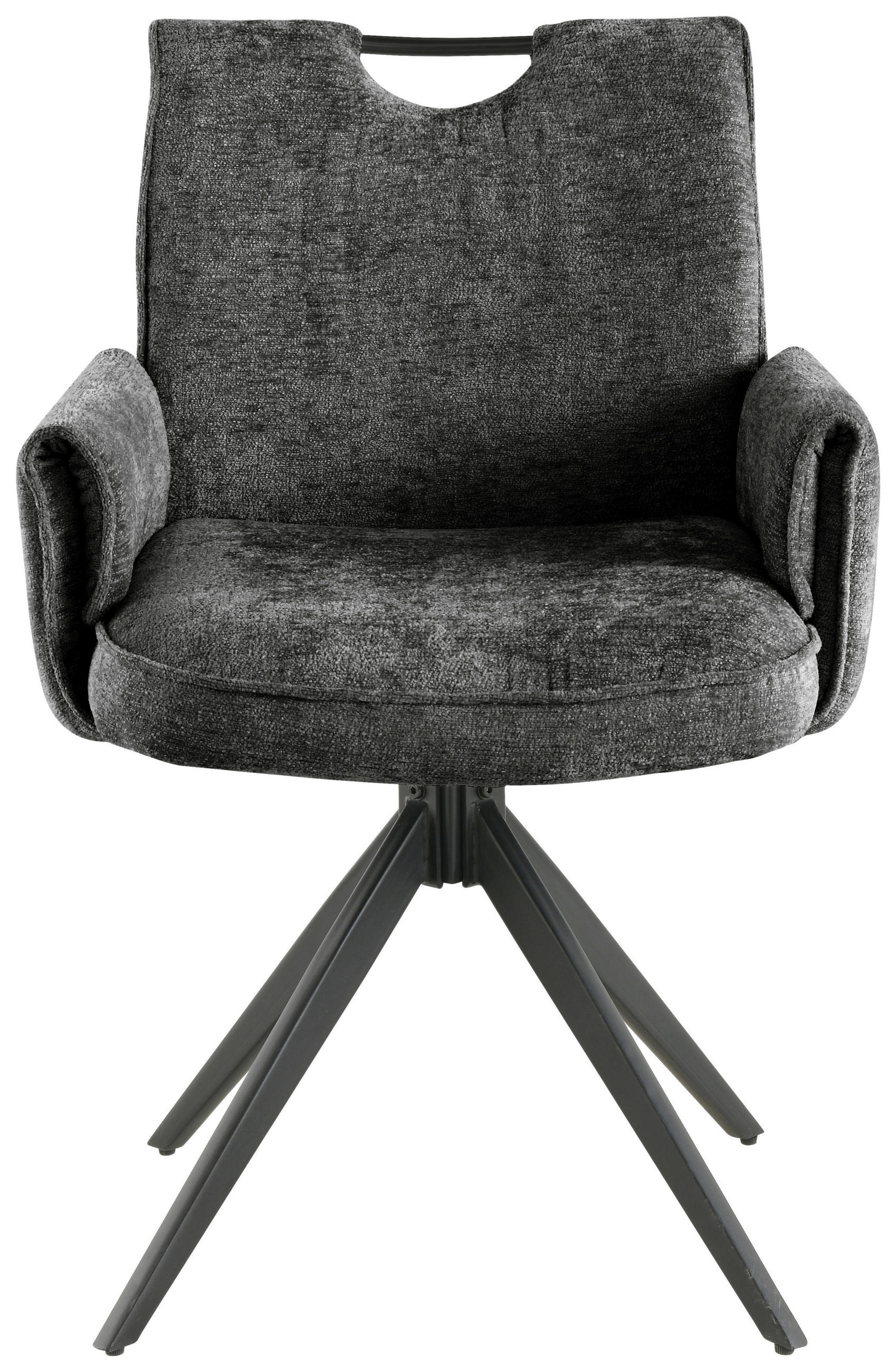 ARMLEHNSTUHL  in Eisen Chenille  - Dunkelgrau/Schwarz, LIFESTYLE, Holz/Textil (64/90/63cm) - MID.YOU