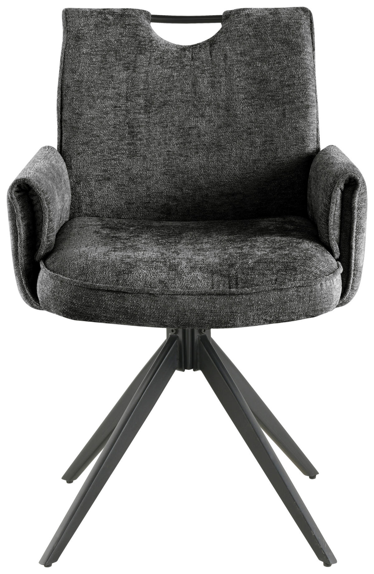 ARMLEHNSTUHL  in Eisen Chenille  - Dunkelgrau/Schwarz, LIFESTYLE, Holz/Textil (64/90/63cm) - MID.YOU