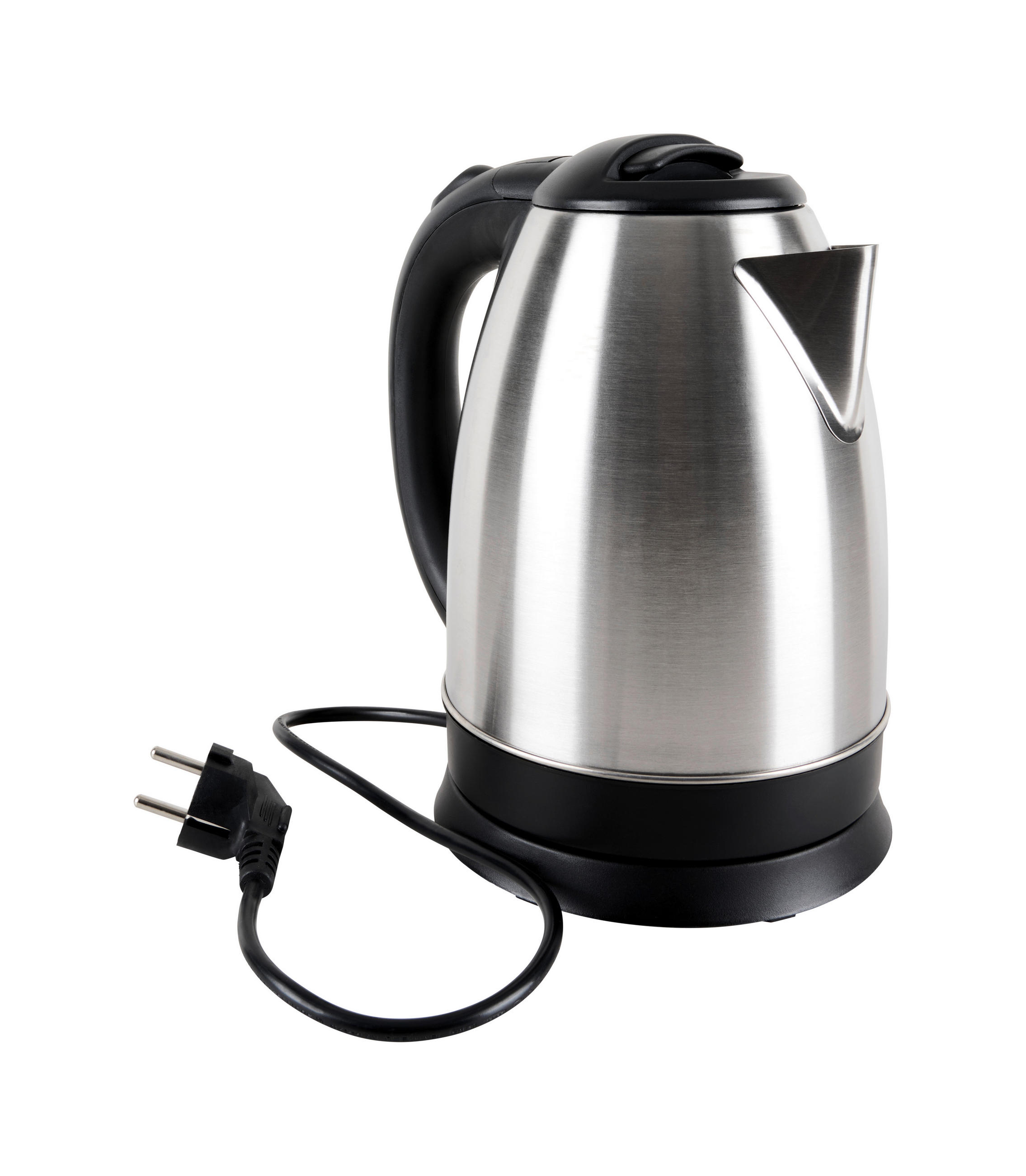 WASSERKOCHER GOURMETmaxx 1,8 L  - Edelstahlfarben/Schwarz, Basics, Kunststoff/Metall (24,5/16,5/21,5cm) - GOURMETMAXX