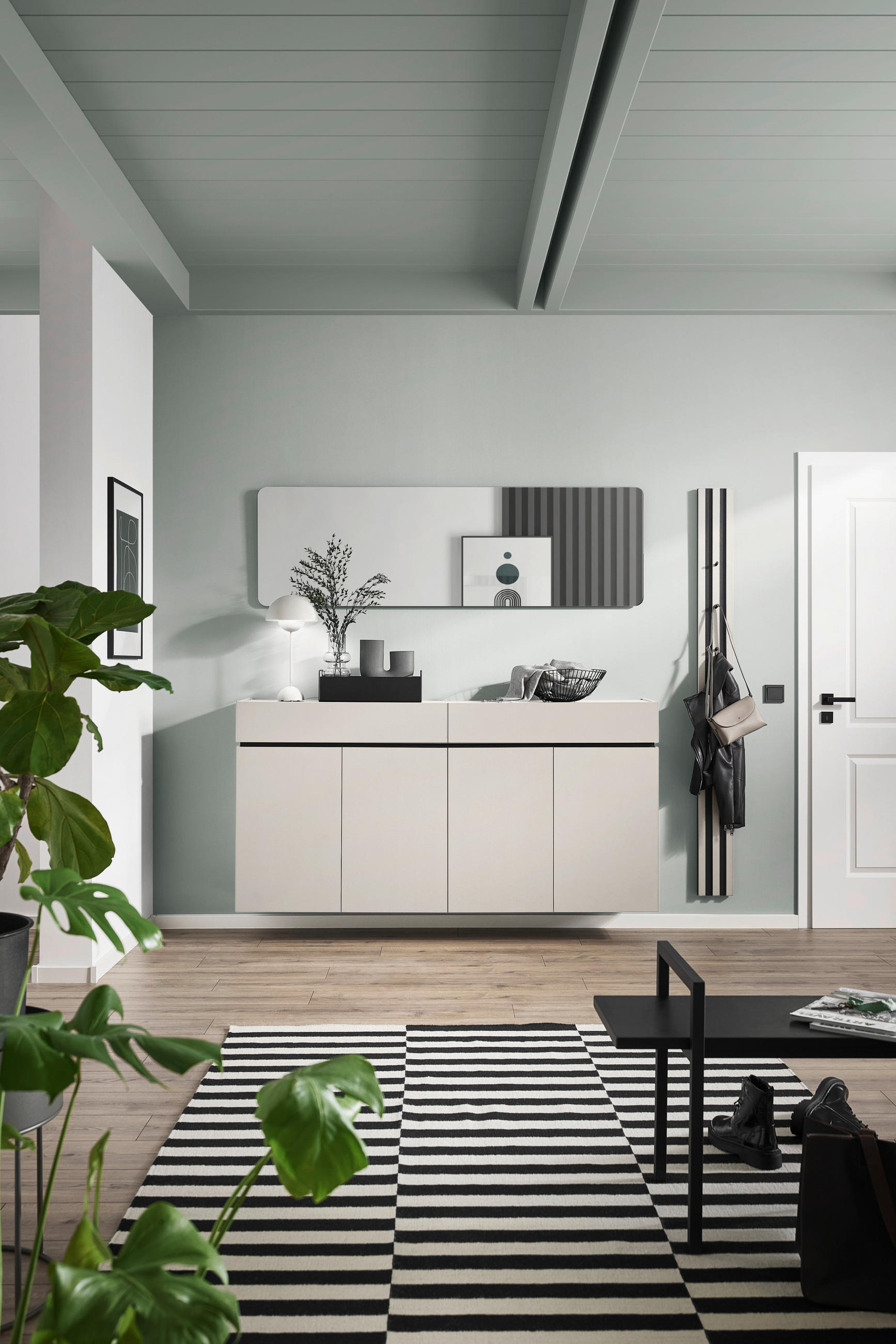 CIPŐSSZEKRÉNY 180/92/40 cm  - kasmírszínű/fekete, Design, műanyag/faalapú anyag (180/92/40cm) - Voleo