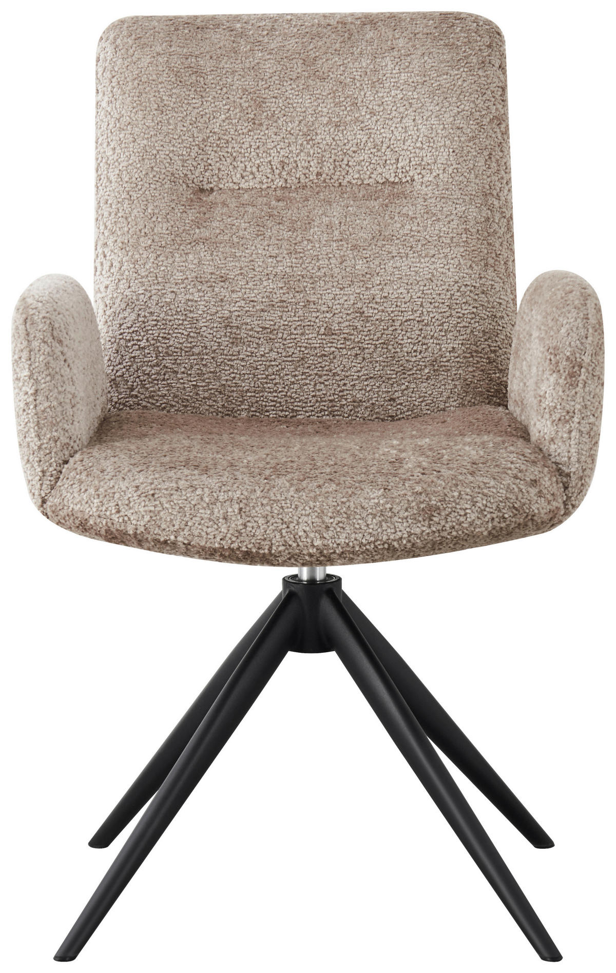 ARMLEHNSTUHL  in Eisen Webstoff  - Taupe/Schwarz, Design, Textil/Metall (57/90/64cm) - Novel