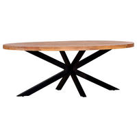 ÉTKEZŐASZTAL - natúr színű/fekete, Modern, fa/fém (220/100/77cm) - Voleo