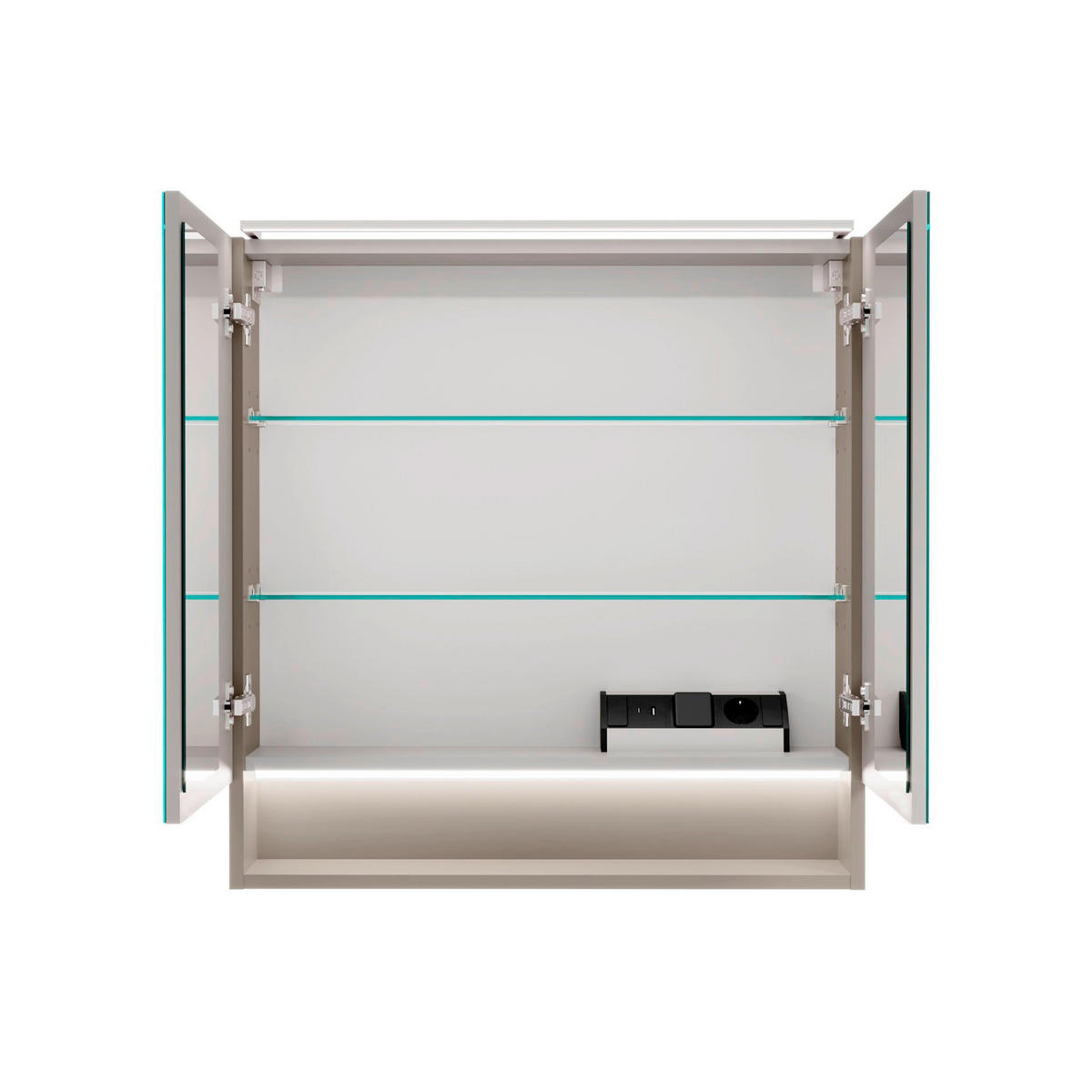 SPIEGELSCHRANK 70/71,8/15,6 cm  - Silberfarben/Grau, Basics, Glas/Holzwerkstoff (70/71,8/15,6cm) - MID.YOU
