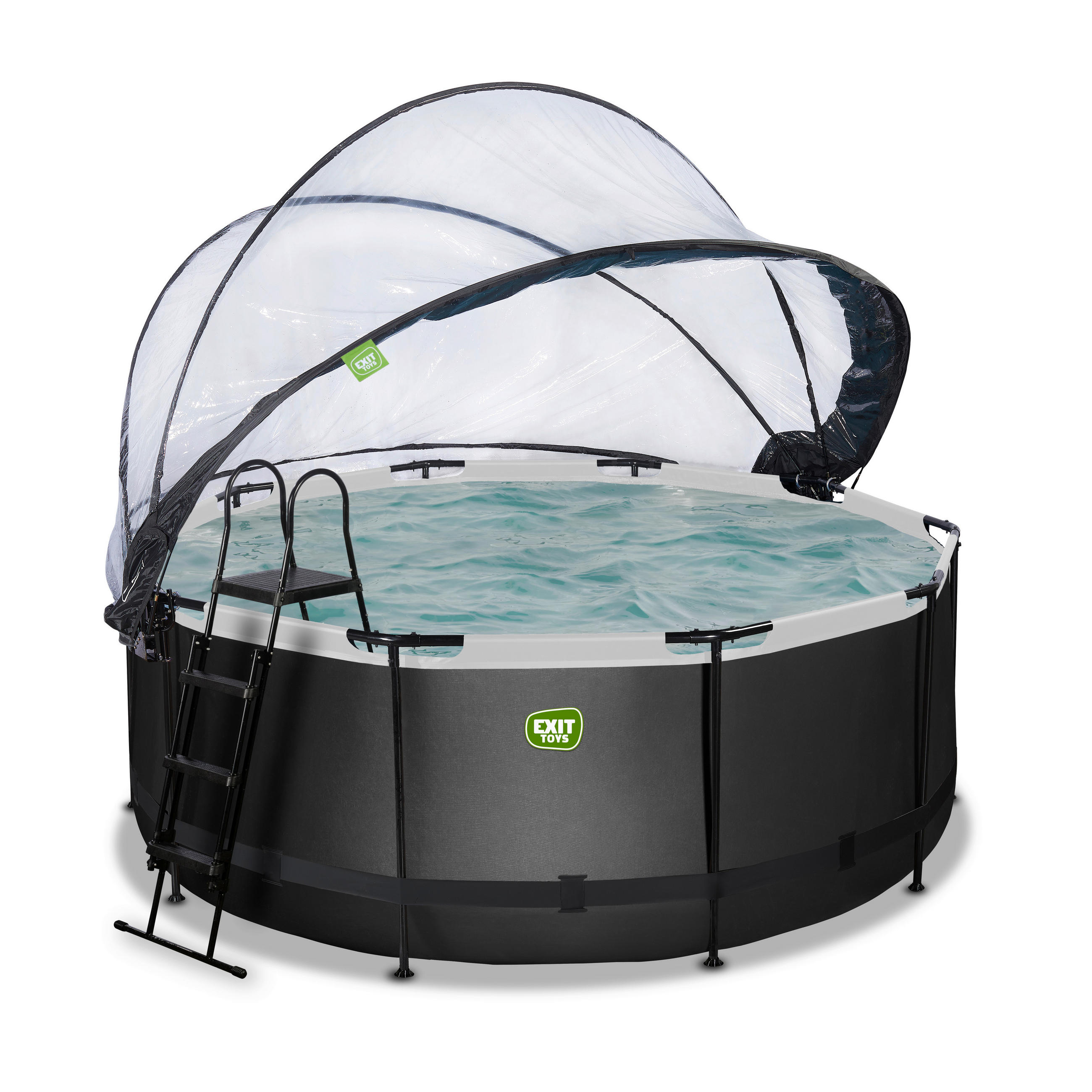 POOL-SET 360/122 cm  - Schwarz, KONVENTIONELL, Kunststoff (360/122cm) - EXIT Toys