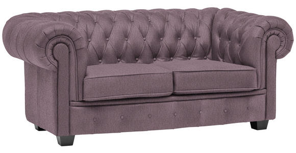 CHESTERFIELD-SOFA Webstoff Mauve  - Wengefarben/Mauve, LIFESTYLE, Holz/Textil (180/76,5/96cm) - Landscape