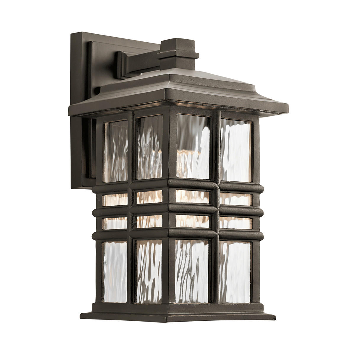 ZUNANJA STENSKA SVETILKA  Elstead Beacon-Square   16,5/19/30,2 cm          - barve brona, Konvencionalno, steklo (16,5/19/30,2cm) - Elstead Lighting