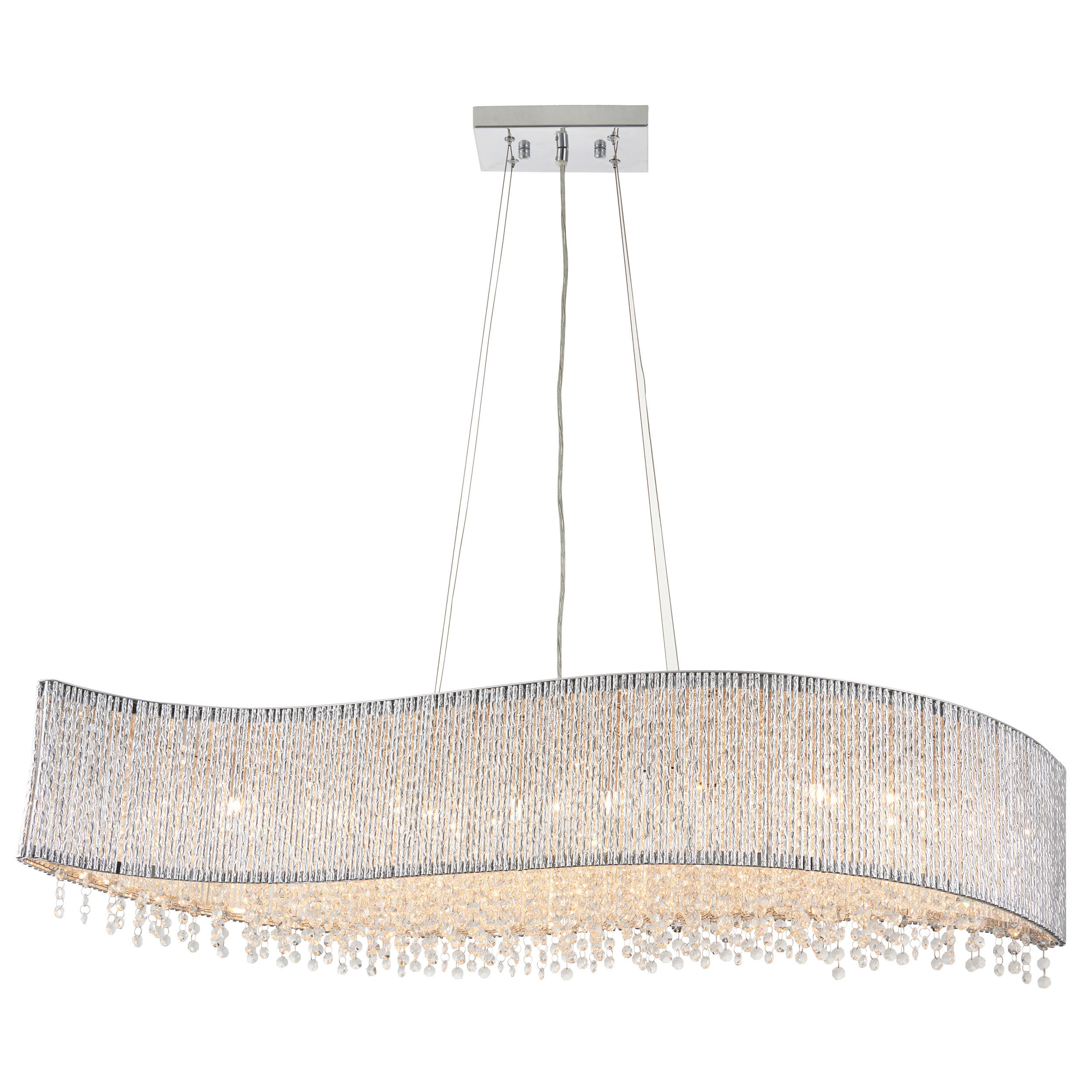 KRISTALL-HÄNGELEUCHTE 112/36/176,5 cm   - Klar/Chromfarben, KONVENTIONELL, Glas (112/36/176,5cm) - ENDON